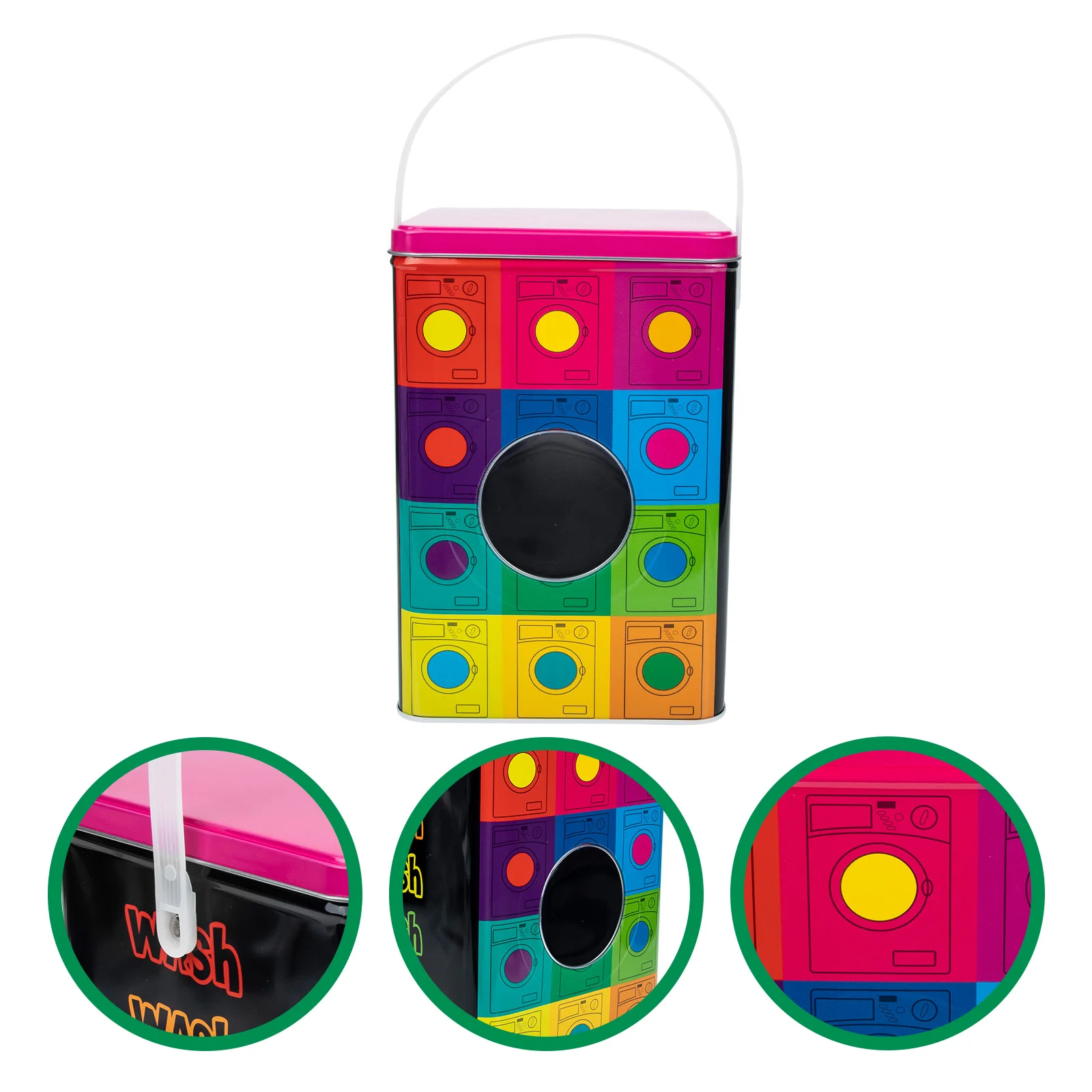 

Laundry Powder Container Detergent Storage Box Tin Washing Essentials Guest Bathroom Dispenser Beads Canister Bead Jar Fabric