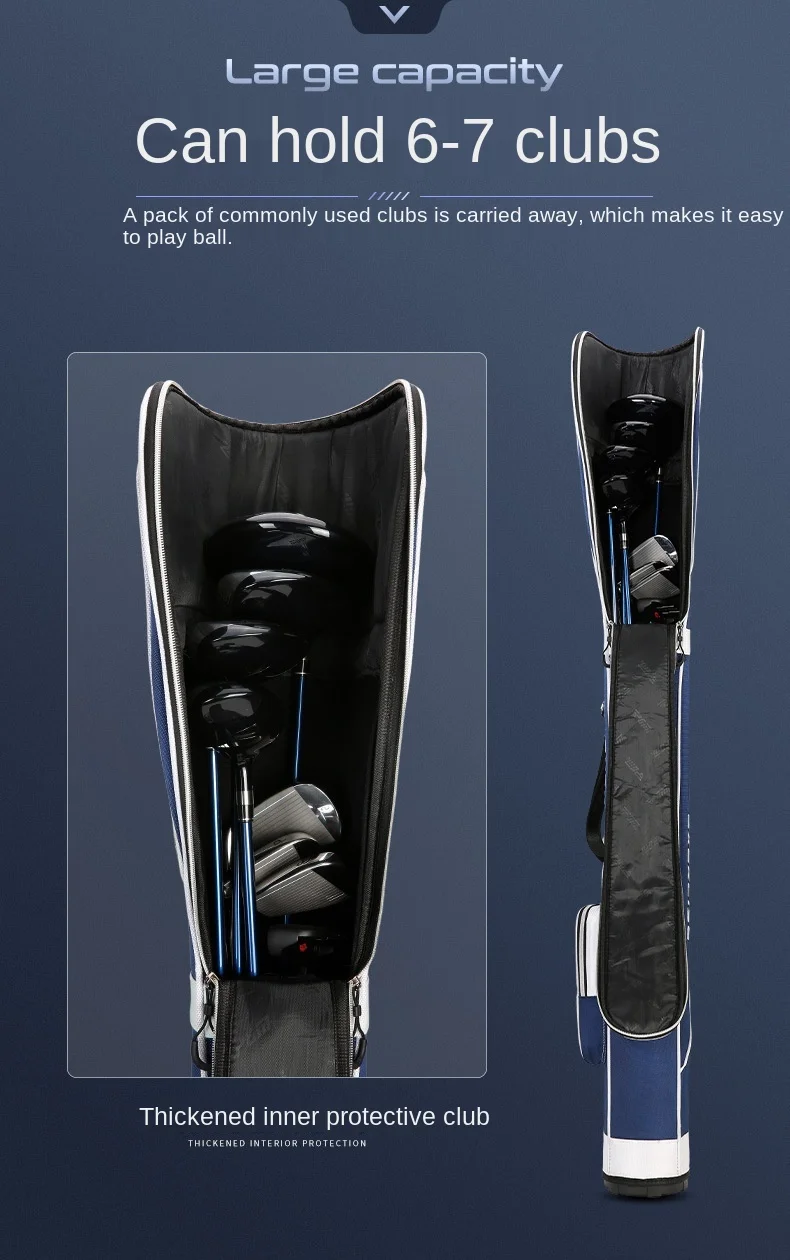 PGM Golf PU Bag Gun Package Bag Men's Women Lightweight Putter  Woods Irons Club Bag Large Capacity Can Hold 6-7 Clubs QIAB019