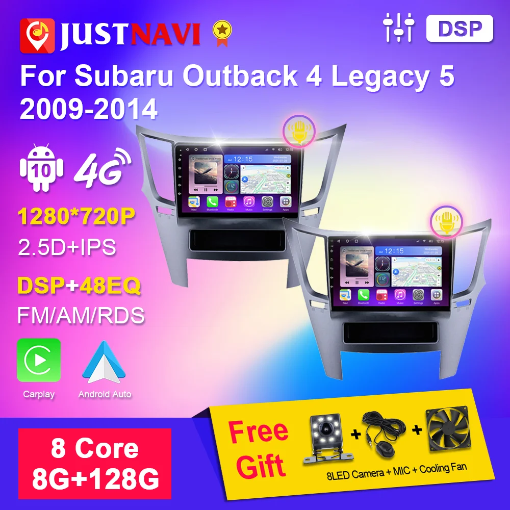 

JUSTNAVI Car Radio Android For Subaru Outback 4 Legacy 5 2009-2014 Multimedia Video Player Navigation GPS 2din DVD Head Unit BT