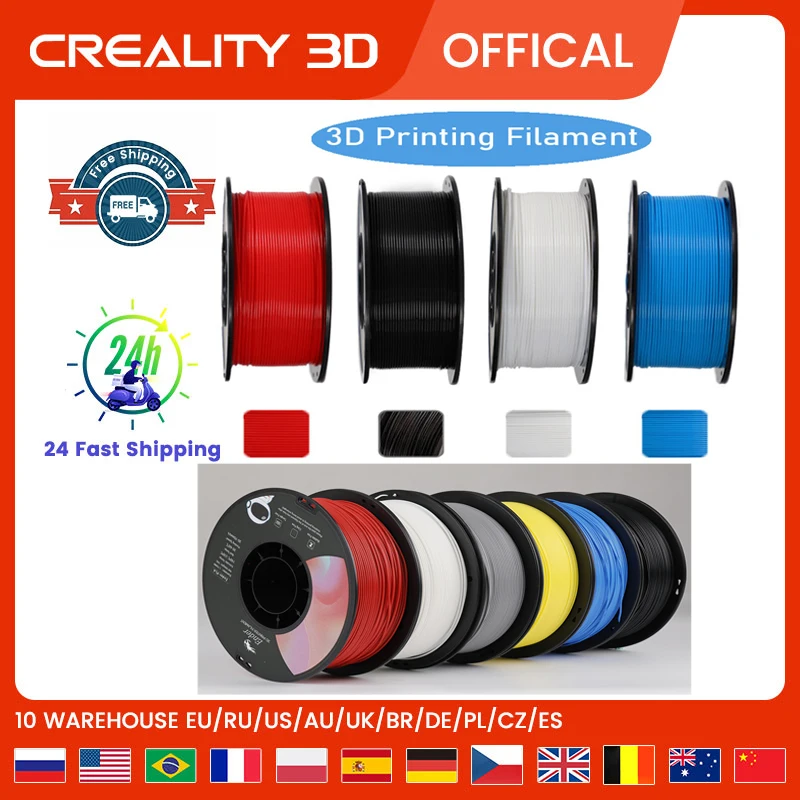 

CREALITY Colorful Ender 3D PLA Printer Filament 1.75mm 1kg/Roll 2.2lb Spool For Ender-3 V2 3 S1 Pro CR-10 V3 Ender-6 3D Printer