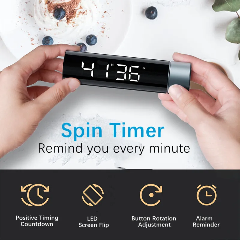 LED Counter Alarm Remind Magnetic Digital Timer Manual Electronic Countdown for Kitchen Cooking Shower Study Stopwatch |
