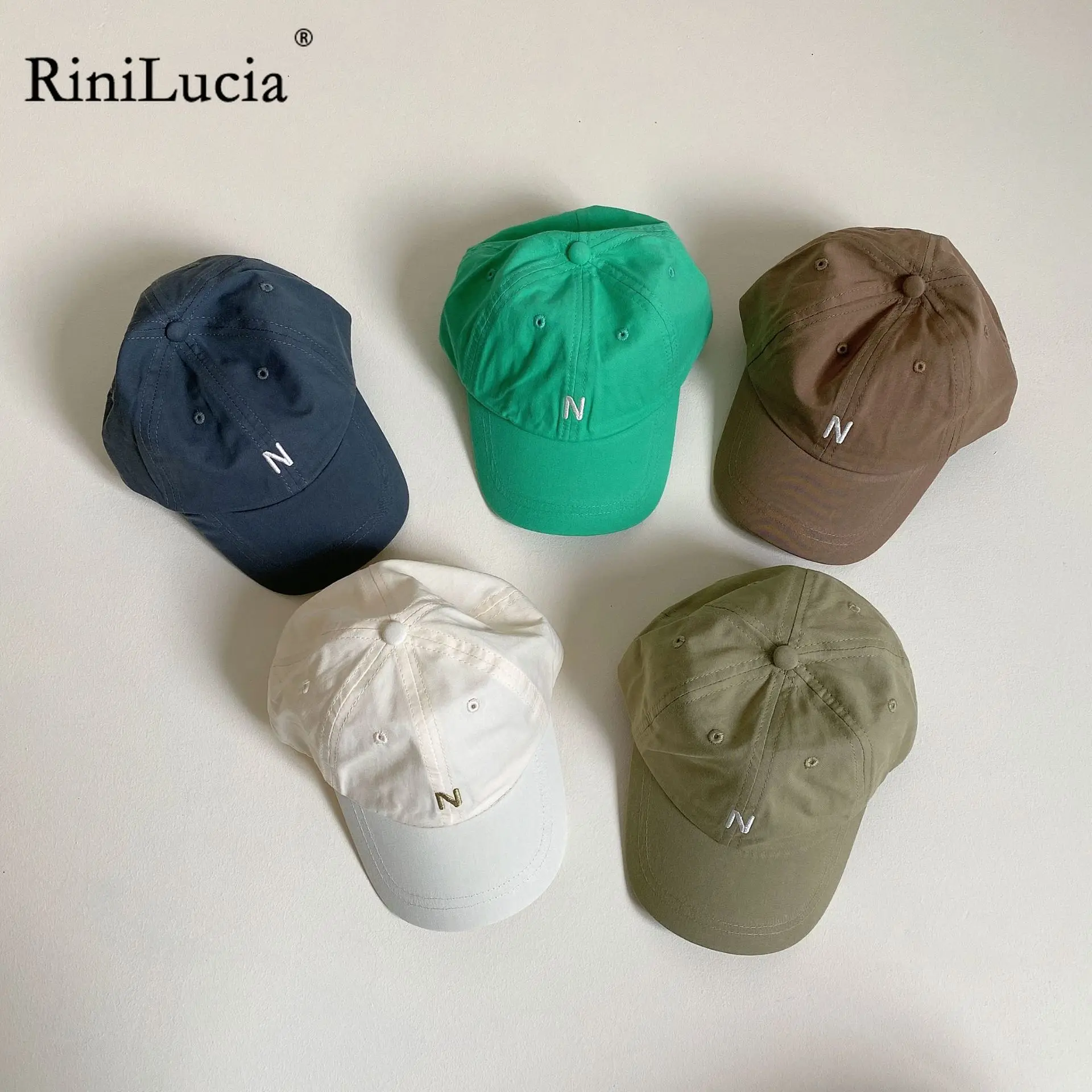 

RiniLucia 2022 Summer New Baby Letter Cap Baby Kids Boy Baseball Caps Boys Girl Hats Children Peaked Cap Infant Sun Hat