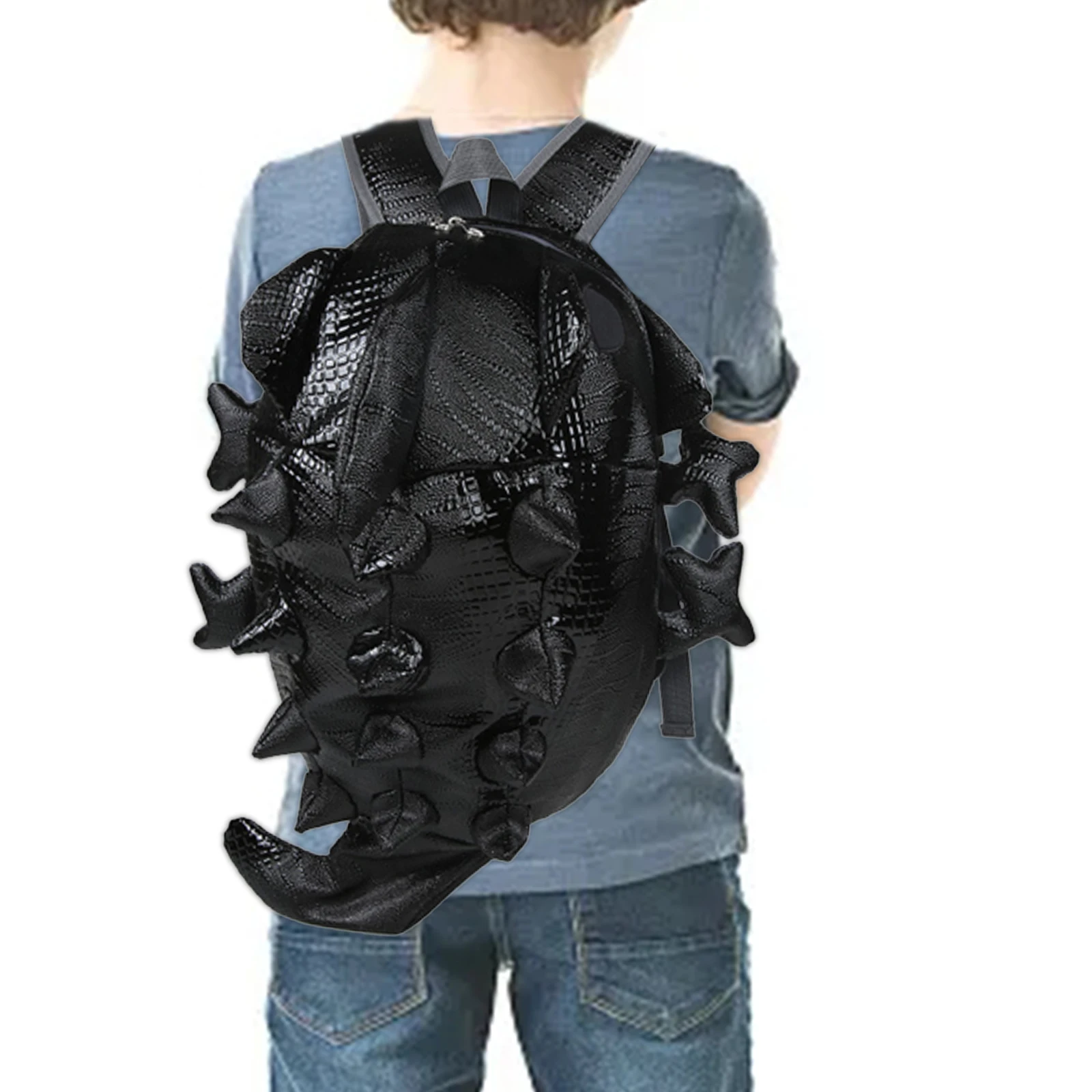 

Personality Chameleon Backpack Versatile Trendy 3D Dinosaur Shoulder Schoolbag Knapsacks for Teenagers Travel Daily Backpacking