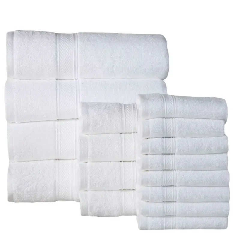 

16PC Bath Towel Set (4 Bath, 4 Hand & 8 Wash) - White, Addy Best Value