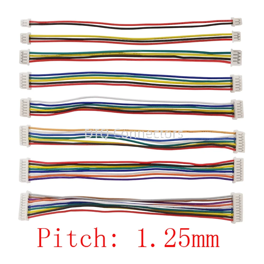 10 шт. микро jst1.25 мм 2-10Pin гнездовой разъем с кабелем 28AWG 1 25 шаг одиночная/двойная