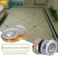 50m gold self adhesive tile sticker waterproof floor tile beauty seam sticker wall gap sealing tape strip home decorative decals