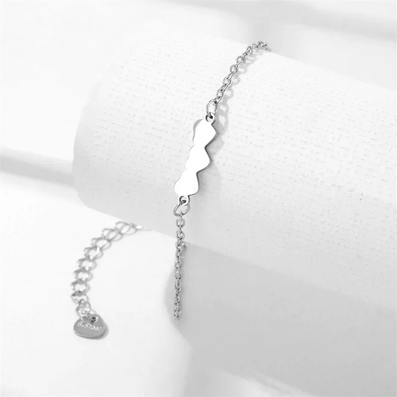 Минималистичный браслет в форме сердца из нержавеющей стали женский титановой