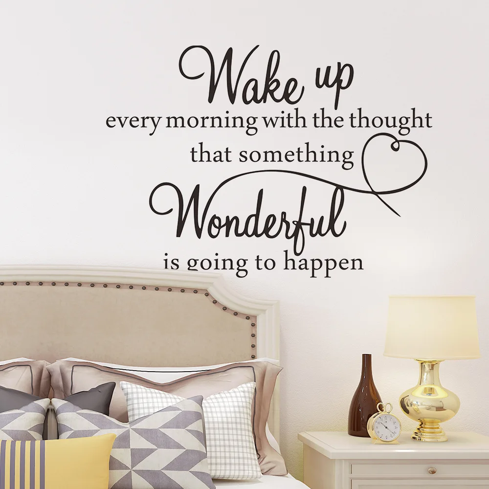 

Self-adhesive Wake-up Inspirational Wall Stickers Bedroom Living Room Removable Stickers English Decorative Wall Stickers