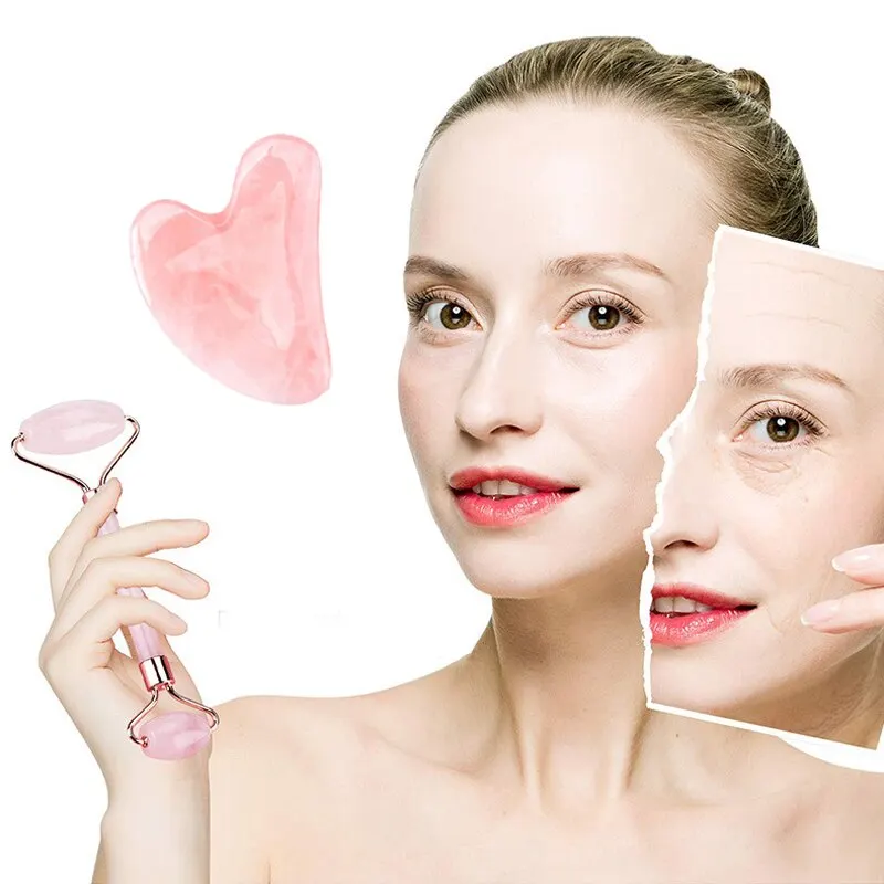 Массажер для лица ролик Gua Sha скребок с двойными головками без ...