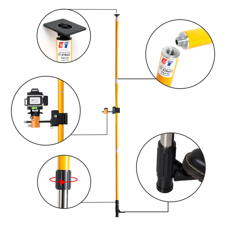 KaiTian 4.22M Laser Level Extend Telescopic Rod Support Powerful Multi-Functional Bracket For Green Line Levels Nivel Lasers 360 - купить по
