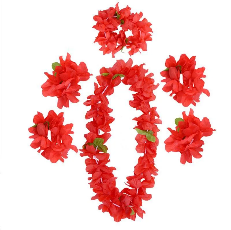 

Tropical Party Favors Hawaiian Necklace Wreaths Leis Flower Garland Luau Beach Hula Wedding Birthday Costume Accessory