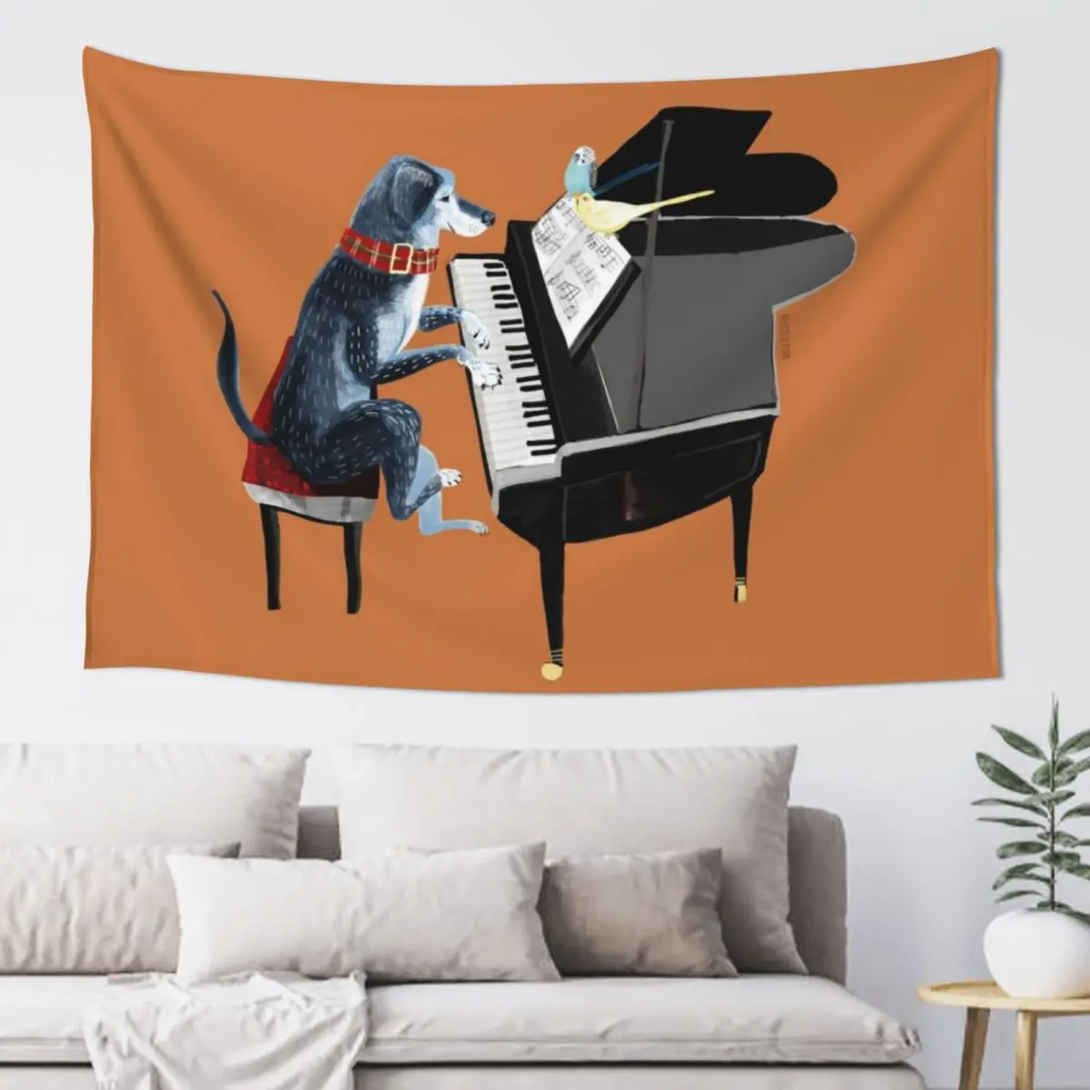 Урок фортепиано с гобелеными украшениями ангела для украшения комнаты гостиной