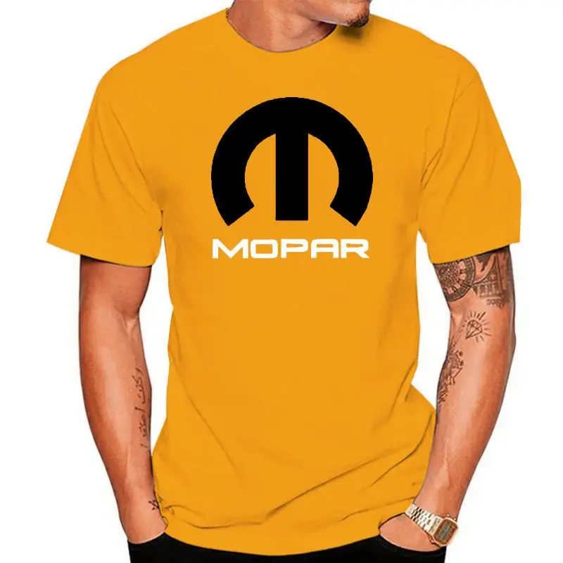 Логотип Mopar Performance Мужская футболка, коричневые гоночные детали