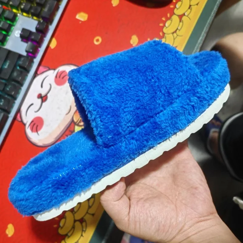 

2022 New Women Luxury Lamb Wool Thickened Word Thick Bottom Platform Slippers Home All-match Slippers Outdoor Ms Slippers