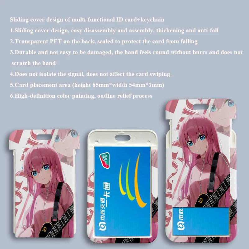 2023 110*70mm Japanese Anime BOCCHI THE ROCK Lanyard ID Card Badge Holder with Keychain Keyring Gift No.1-No.16