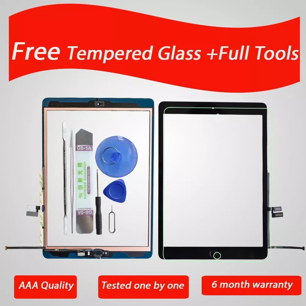 

10.2" For iPad 7/8 Touch Screen Digitizer Glass 2019/2020 A2197 A2198 A2200 A2270 A2428 A2429 A2430 +Tools+Tempered Glass