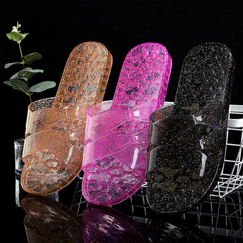 

New transparent anti slip summer fashion slippers