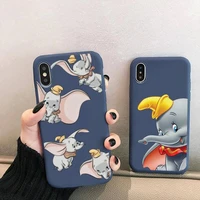 disney dumbo flying elephant style phone case for iphone 13 12 mini 11 pro xs max x xr 7 8 6 plus candy color blue soft cover