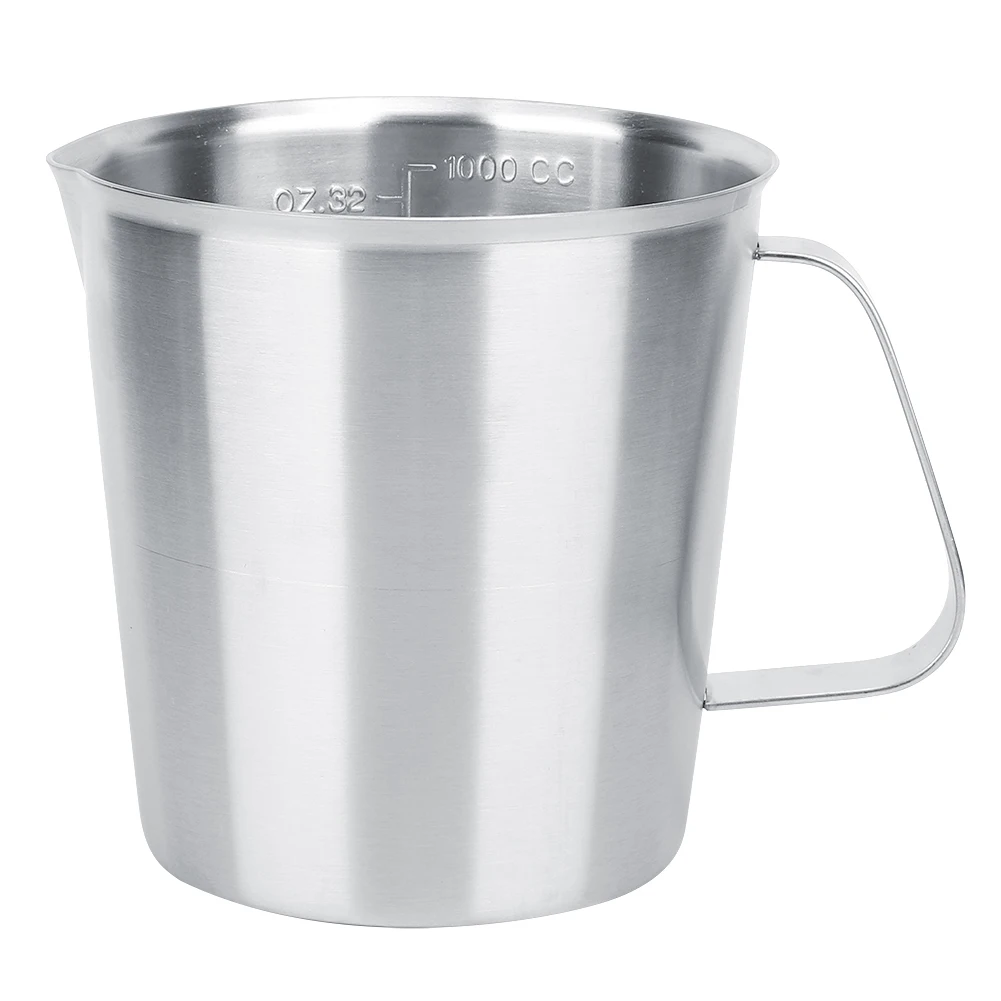 

1000ml Stainless Steel Milk Frothing Jug Cup Coffee Milk Pitcher with Scale for Latte Art