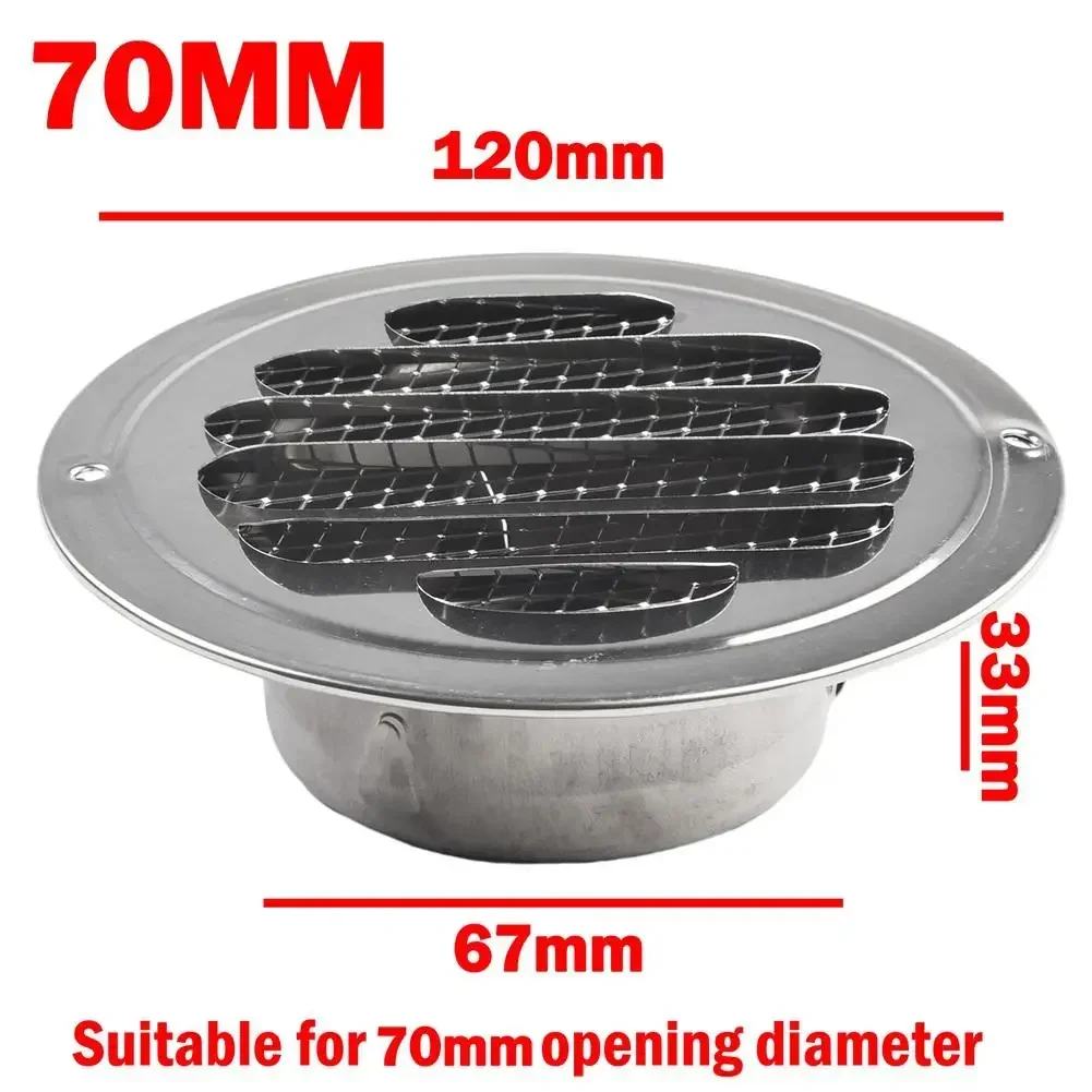 Круглая вентиляционная решетка из нержавеющей стали 70-300 мм внешняя стена