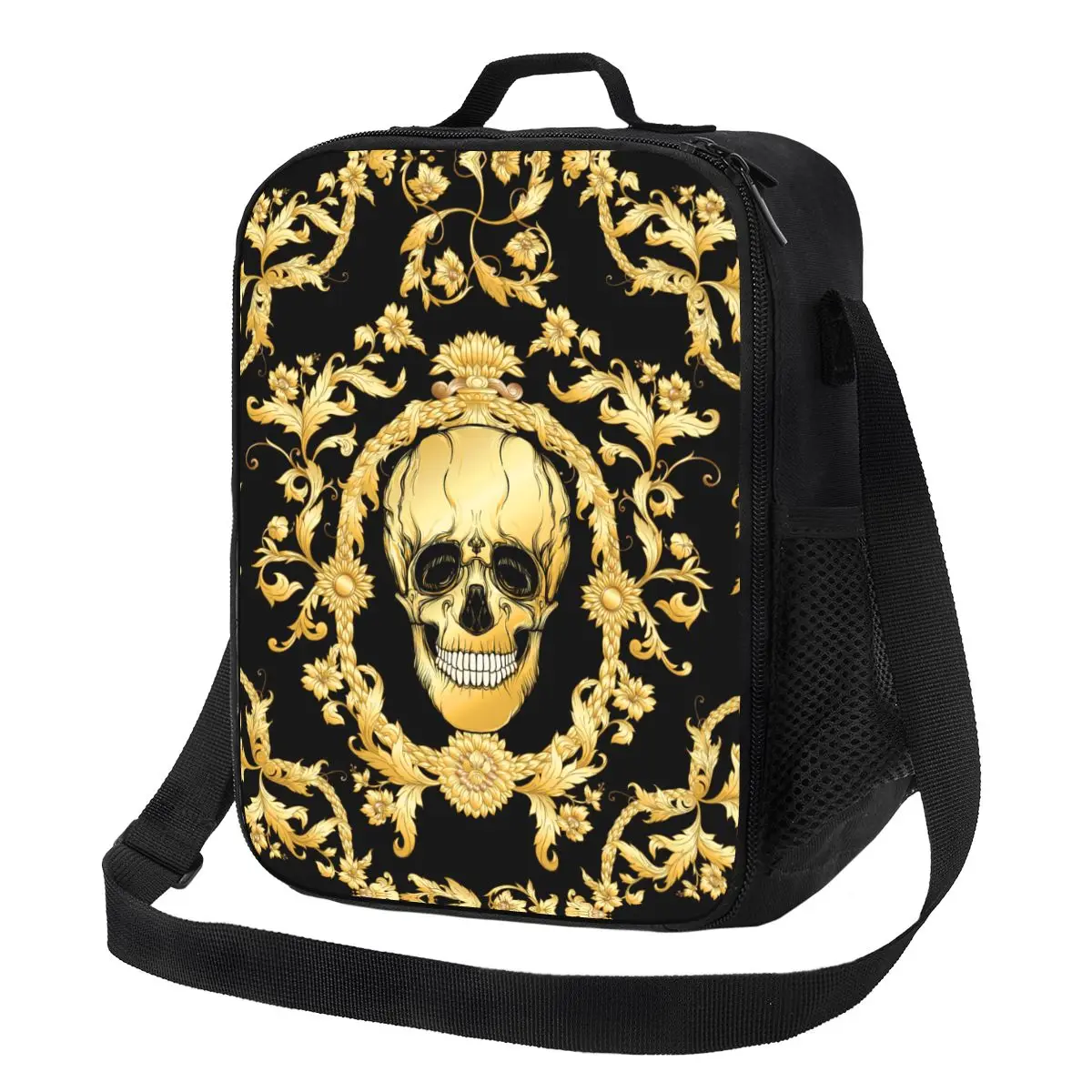 

Custom Victorian Frolar With SKull Lunch Bag Men Women Thermal Cooler Insulated Lunch Boxes for Kids School Children