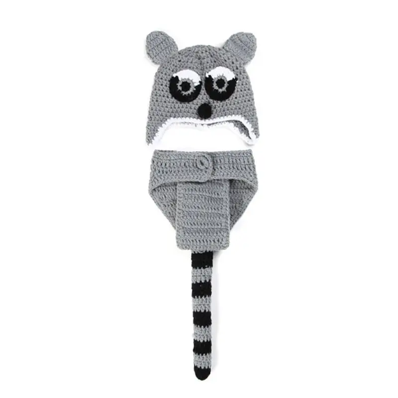 

Lovely Newborn Boys Girls Baby Photo Props Outfits Pants Gray Hat