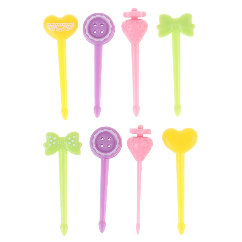 

8pc Fruit Fork Toothpick Small Salad Four-leaf Clover Tiny Fork Mini Cake Picks For Kids Lunch Box Party Decor Bento Accessories