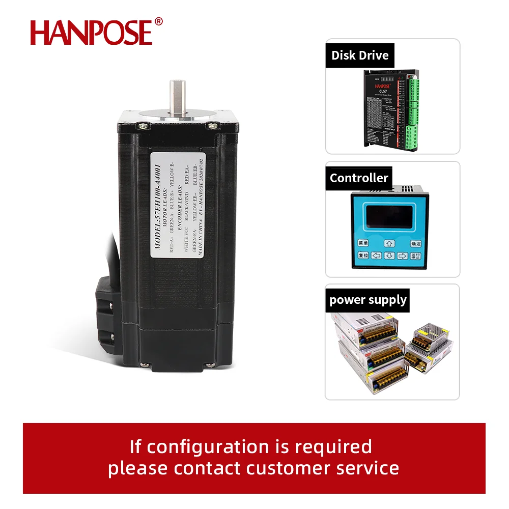 Шаговый двигатель 57CME33 Nema23 с замкнутым контуром 57EH100A4001 4A 3.3N.M Серводвигатель 100 мм