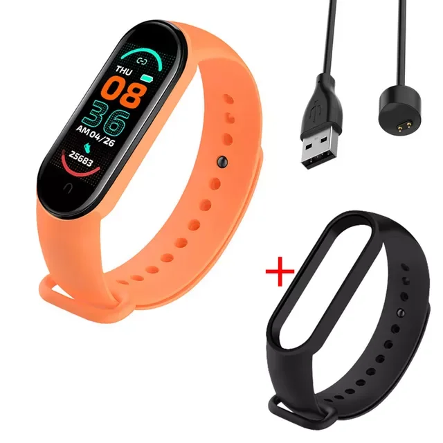 

NEW M6 Smart Watch Sport Fitness Tracker Heart Rate Blood Pressure Monitor Message Push Music Control Men Women Digital Bracelet