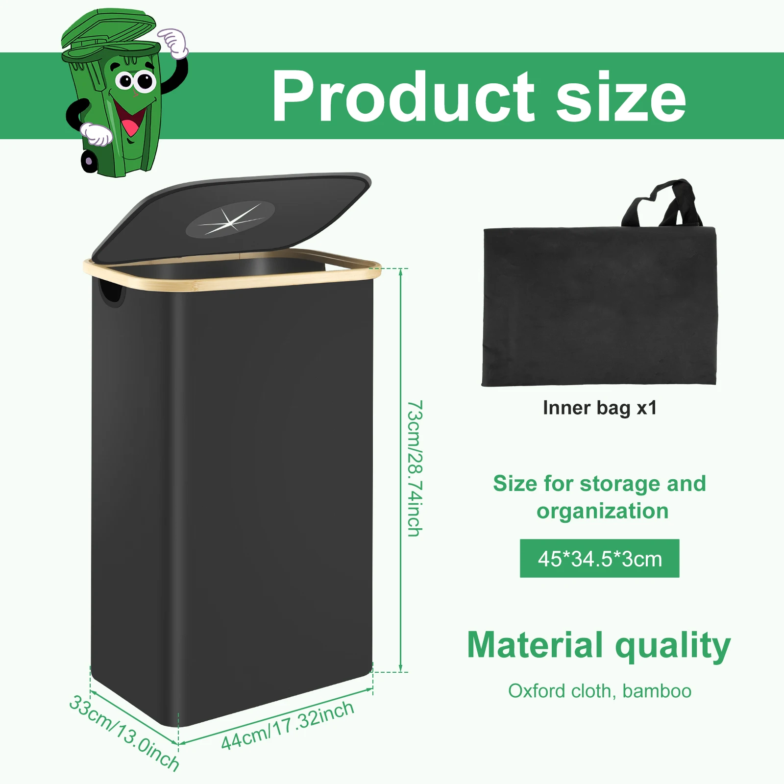 Контейнер для переработки 28 галлонов кухни складной Кухонный с крышкой и