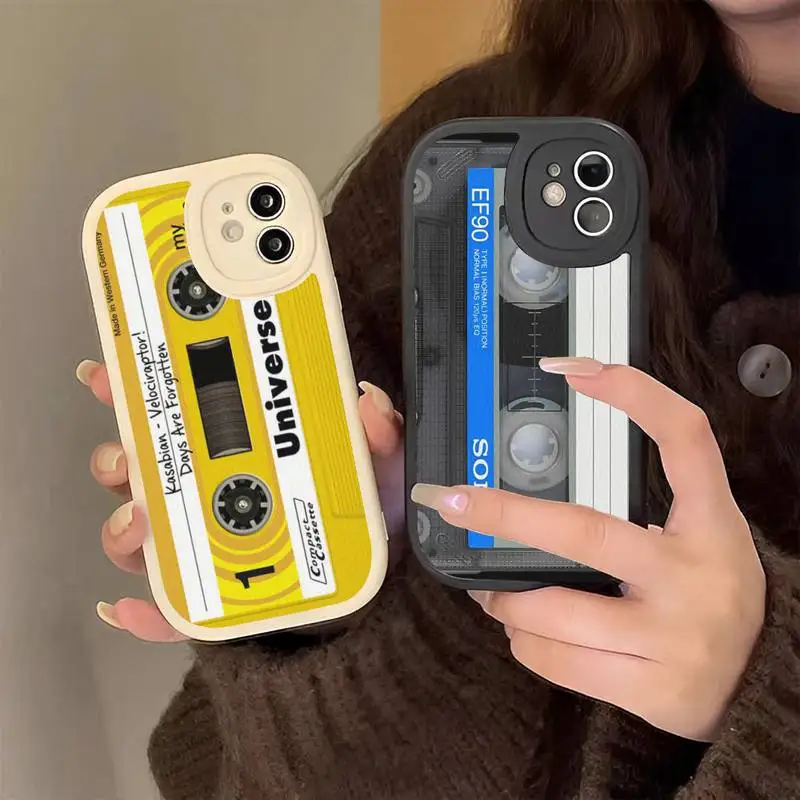 

Magnetic Radio tape Cassette Phone Case Hard Leather Phone Case For iPhone 14 13 12 Mini 11 14 Pro Max Xs X Xr 7 8 Plus