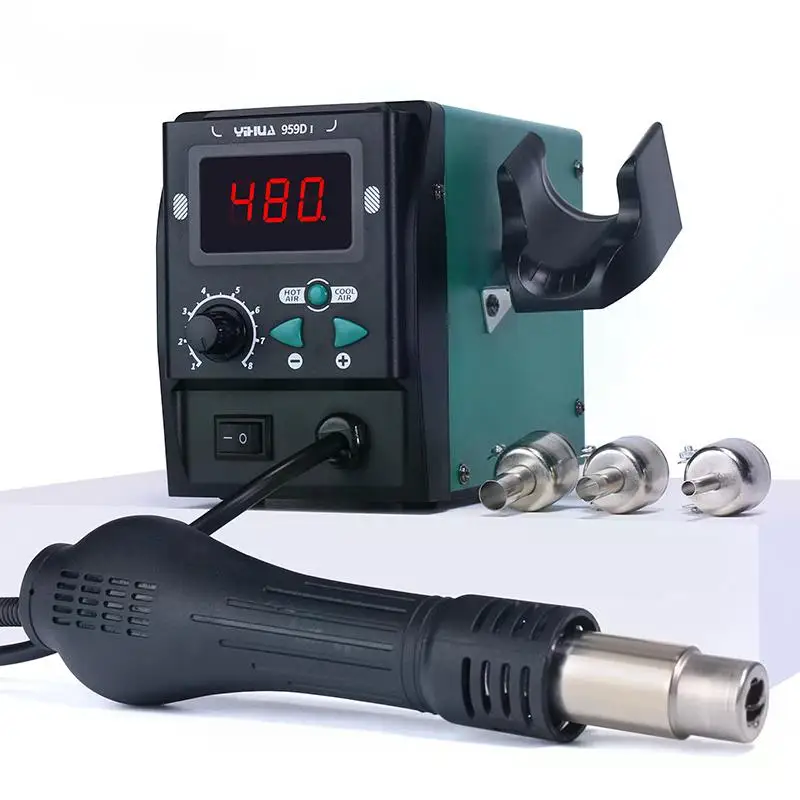 Интеллектуальная спиральная паяльная станция YIHUA 959D 700 Вт с термофеном для
