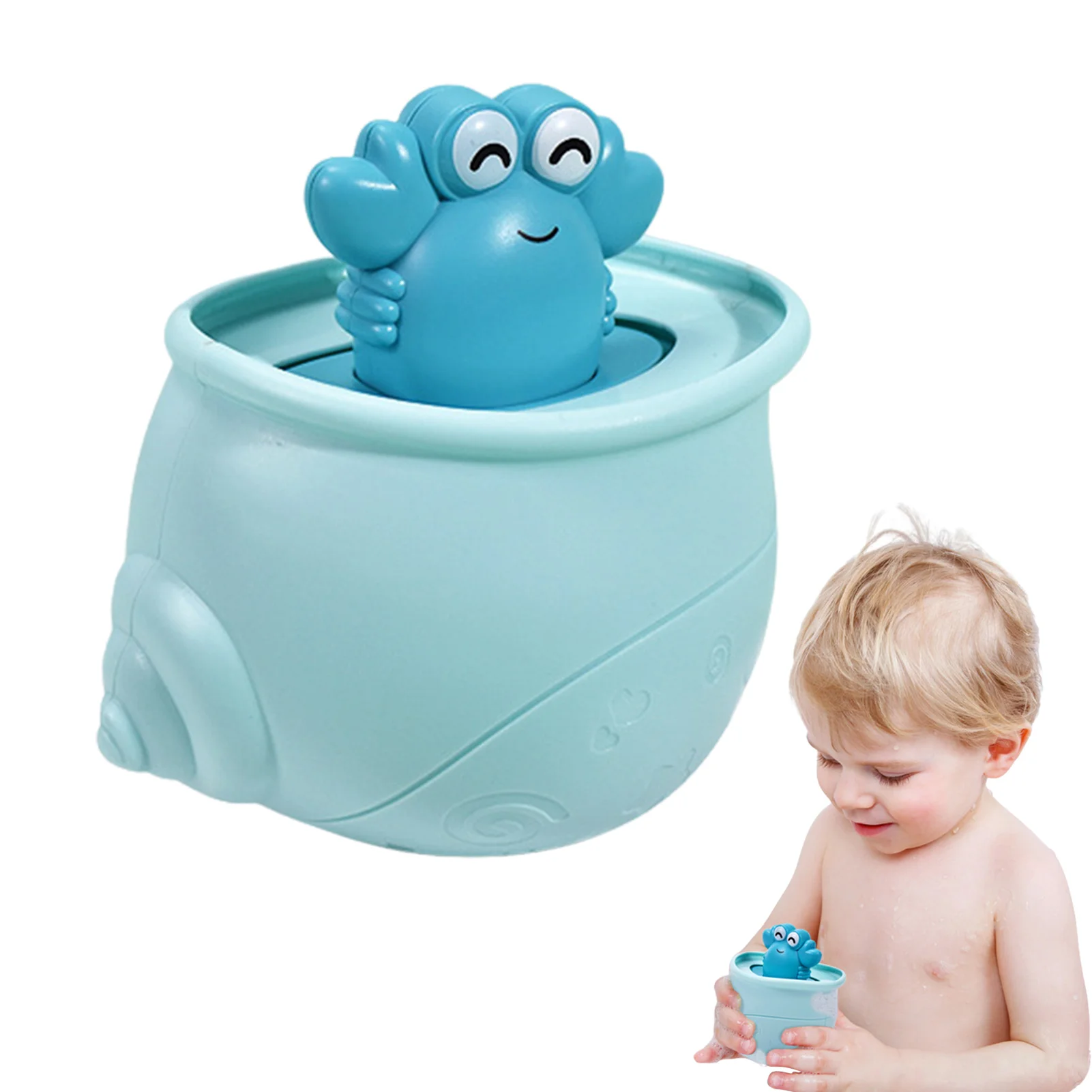 

Baby Bath Toys Hermit Crab Animal Toddler Bathtub Toys Bath Toys For Toddlers 1-3 Water Scooping & Leaking Kids Bath Toys