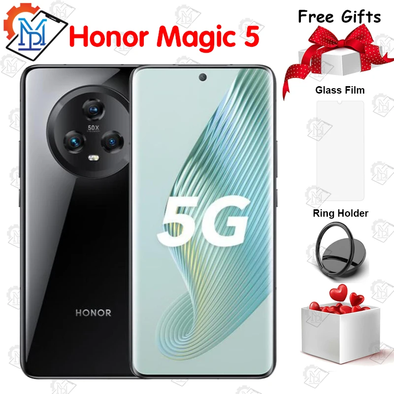 Original Honor Magic 5 6.73 Inches 120Hz OLED Screen Snapdragon 8 Gen 2 MagicOS 7.1 Battery 5100mAh NFC Smartphone