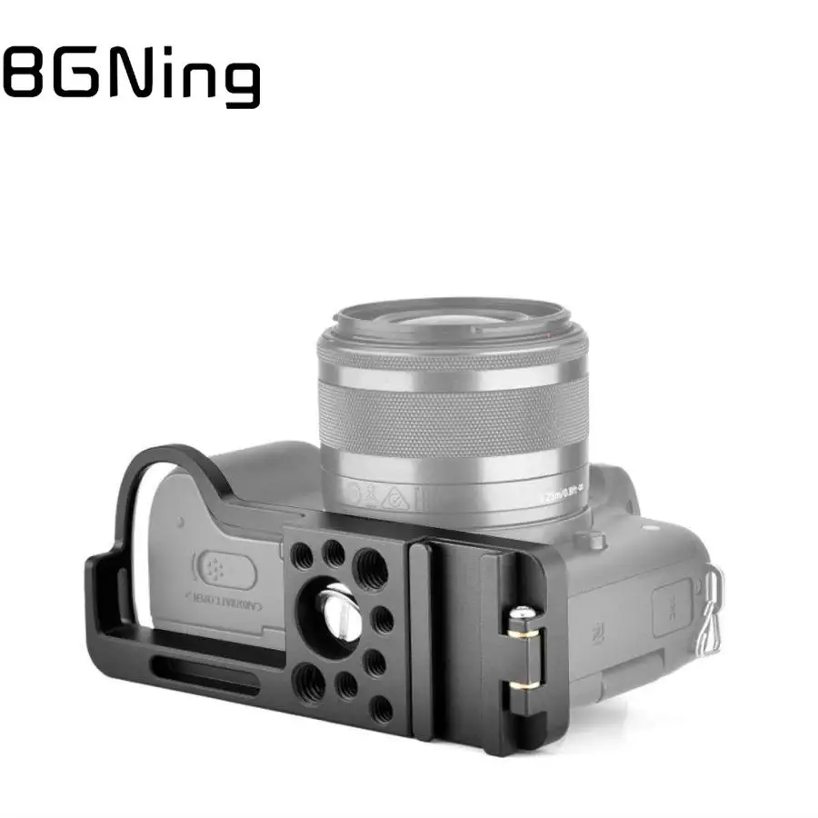

BGNing M50 Vertical Shooting Bottom Base w 1/4 Holes Cold Shoe Mount Adapter SLR Camera Quick Release Plate Holder For Canon M50