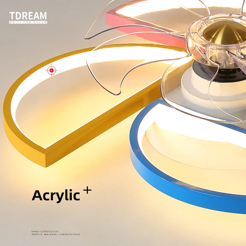 Потолочный вентилятор в скандинавском стиле для детской комнаты лампа ресторана