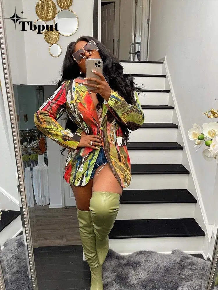 

Женский винтажный блейзер с отложным воротником и длинным рукавом