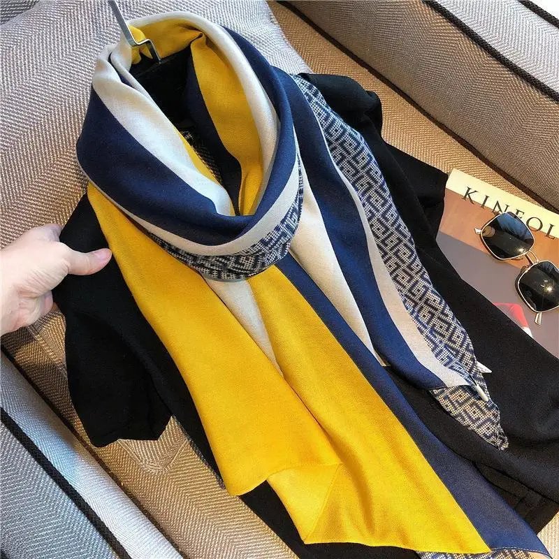 

Scarf foreign gas fashion shawl women a hundred double-use long silk scarf Korean version Scarf Shawl Four Seasons