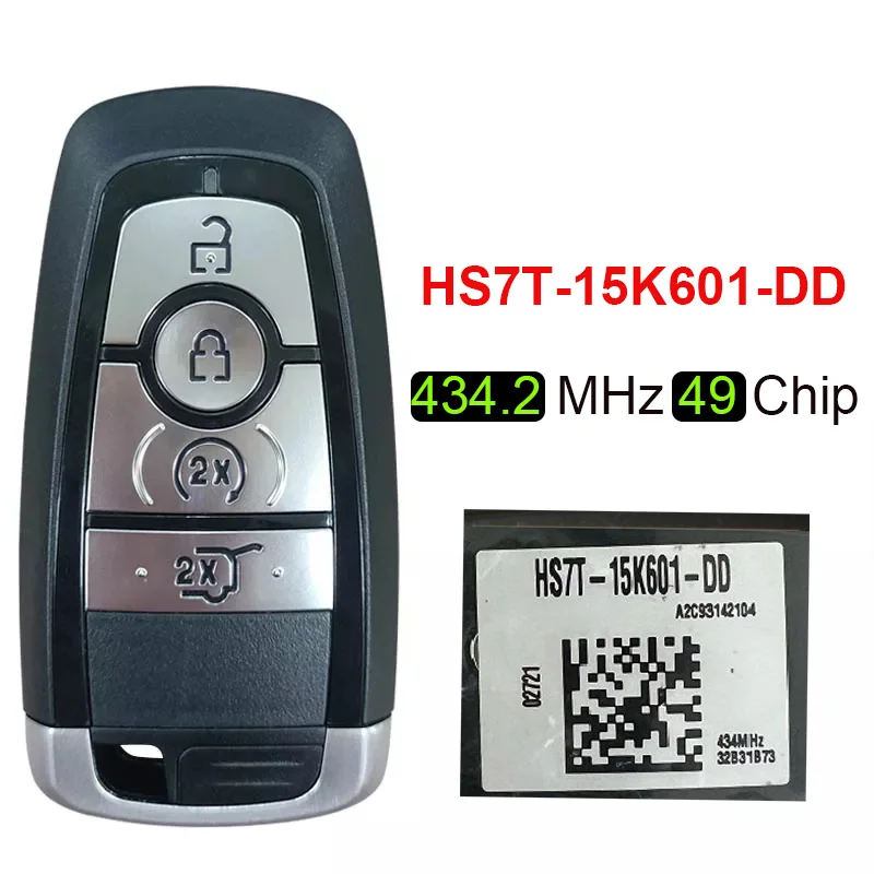 

CN018098 HS7T-15K601-DD дистанционный смарт ключ-брелок для оригинального автомобильного ключа Ford с чипом 434,2 MHz HITAG PRO 49