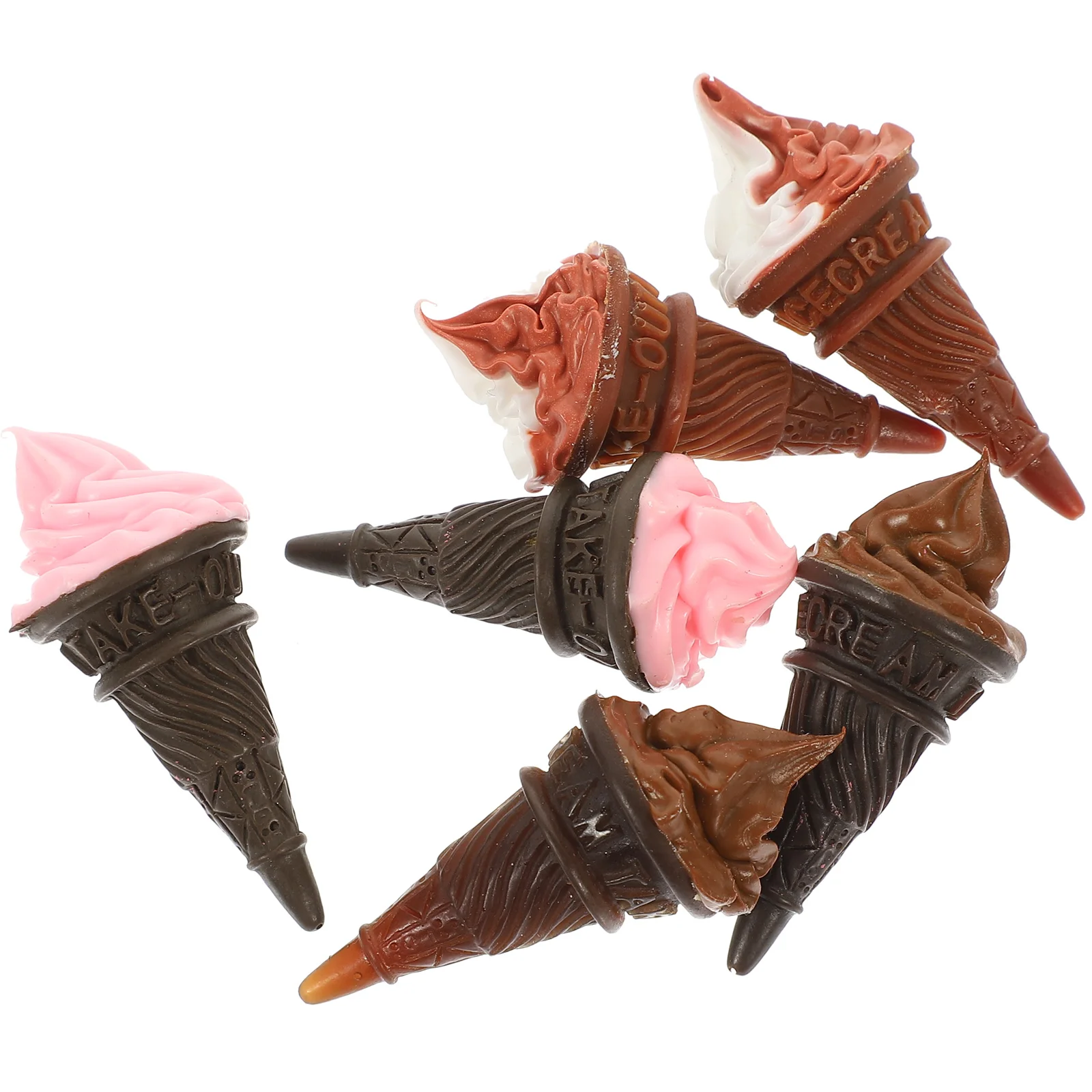 6 шт. смоляное мороженое милые крошечные износостойкие мини-декор дома