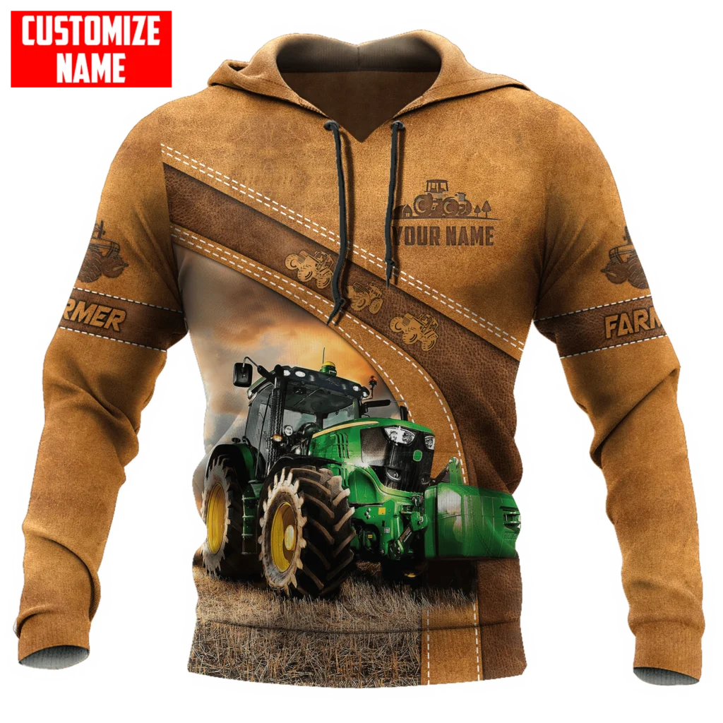 

Personalized name Farmer Tractor 3D All Over Printed Mens Hoodies Sweatshirt Unisex Casual zip hoodies sudadera hombre MT-41