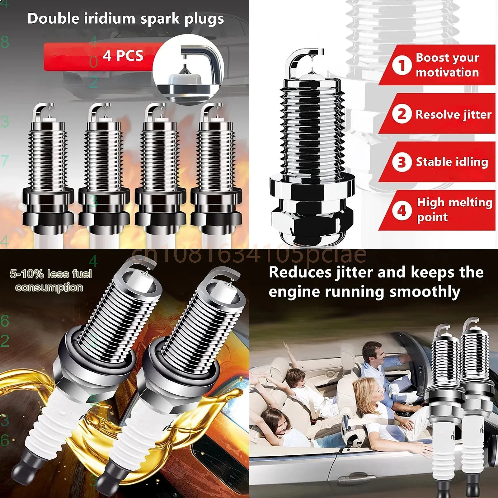 Фото Подходит для Changan Oushan Oliver X6 A800 Cos1 °   Иридиевая свеча зажигания Kesai Cx70 X70a (двойная) №1