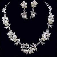 bridal crystal rhinestone fashion wedding earrings women necklace jewellery fashion