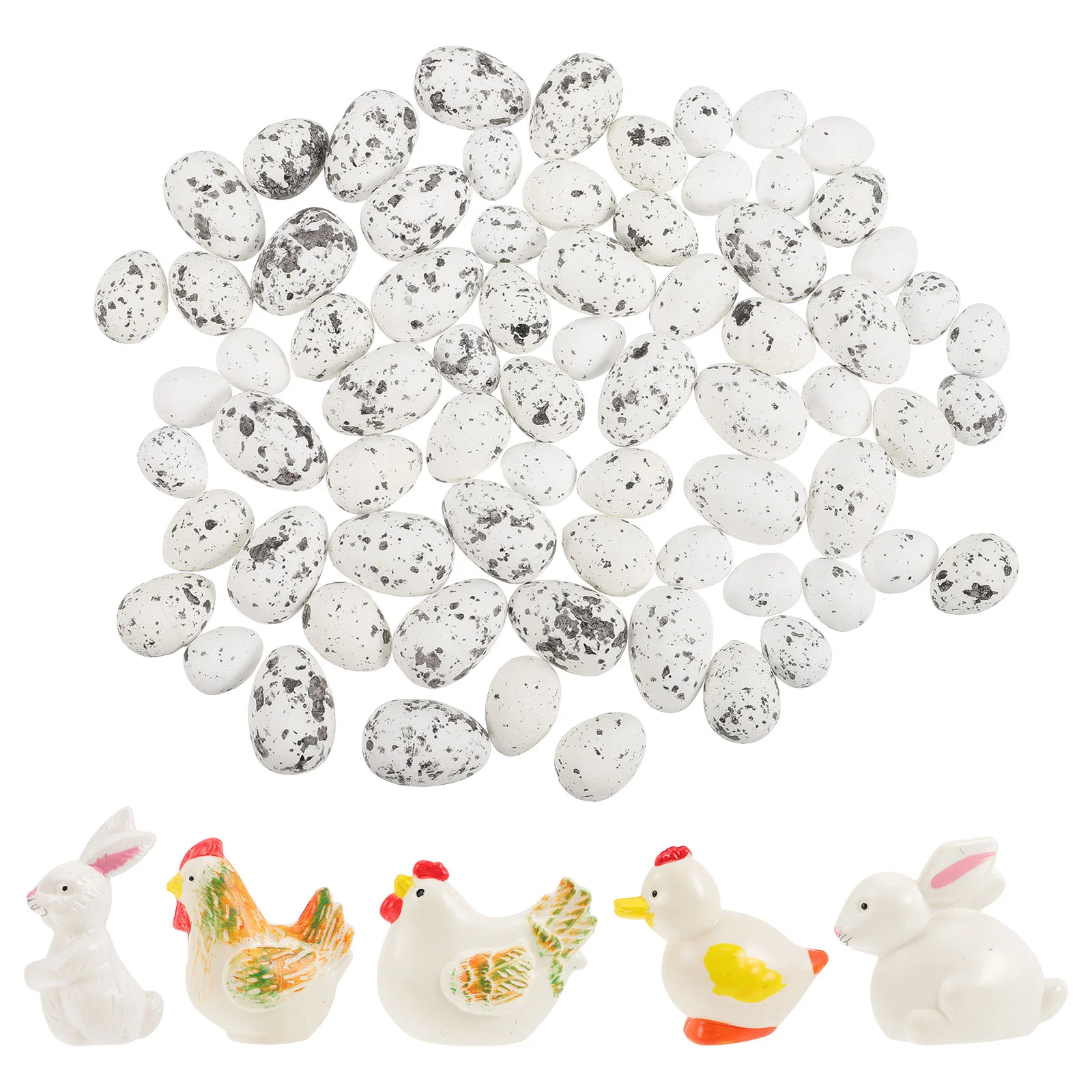

1 Set Easter Decorations Easter Egg Rabbit Chick Duck Miniatures DIY Accessories for Easter Wreath