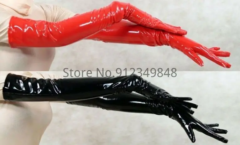 Оперные перчатки Medieval Punk из PVC-винила, лайкры и спандекса, цвета черный и красный, унисекс, для клубов латексных устройств.
