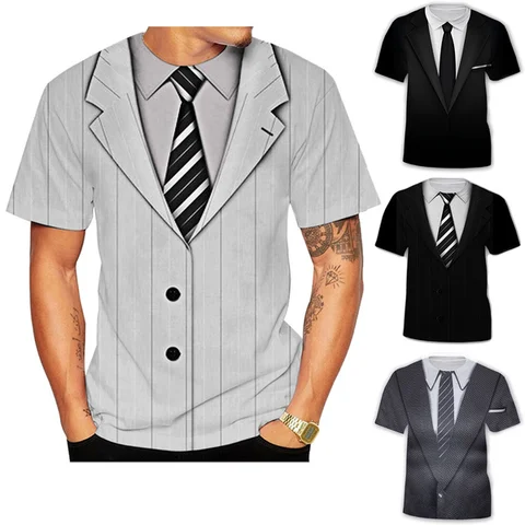 Новая летняя мужская модная повседневная футболка с короткими рукавами и 3D принтом