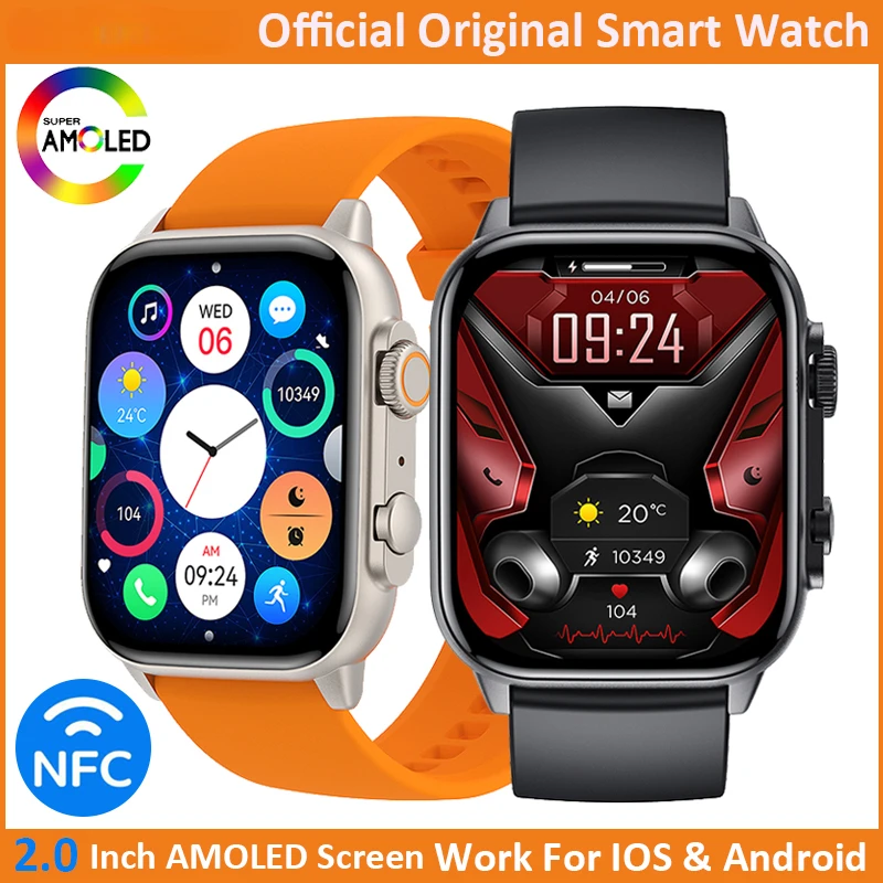

2024 Smart Watch Men Women AMOLED 2.08 Inch HD Screen NFC Bluetooth Call Game Fitness Trackin Ip68 Waterproof Smartwatch