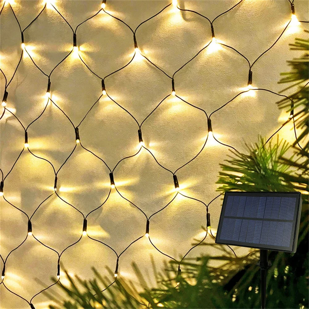 

3X2M Outdoor Mesh Lights Solar Net Lights 200LED Waterproof 8 Mode Solar Mesh Bush Light for Trees Garden Wall Patio Decor