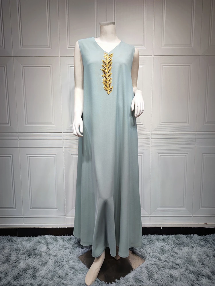 Комплект из 2 предметов с вышивкой и пайетками платьем абайя Средний восток Дубай
