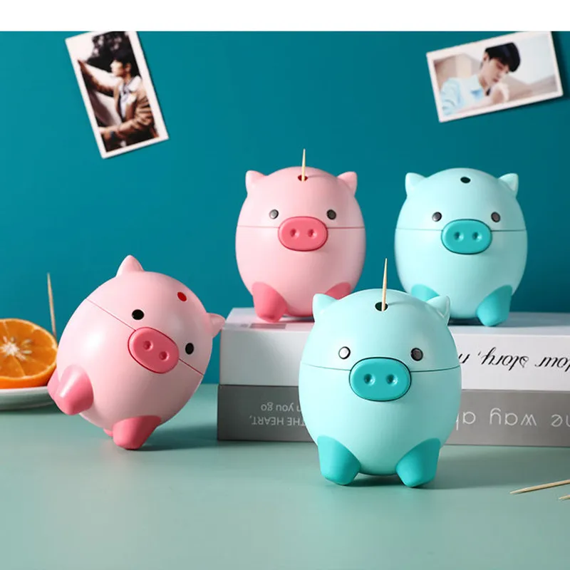 

Piggy Shape Toothpick Container Automatic Dispenser Storage Box Toothpick Holder Organizer Home Decoration Kitchen Accessories